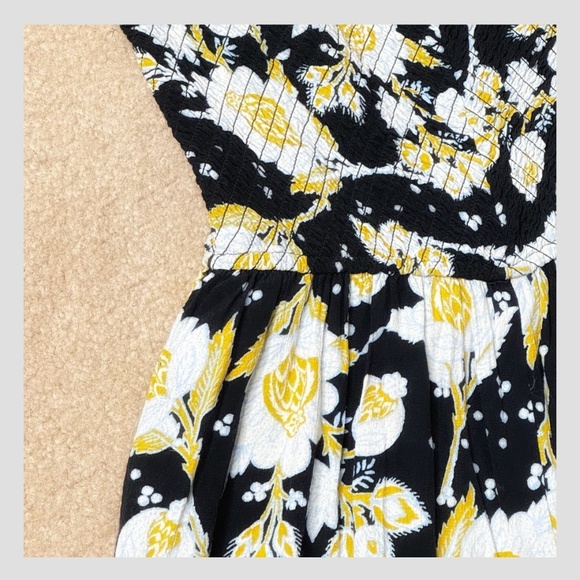 Free People Jumpsuit Little Of Your Love Floral Wide Leg Spaghetti Strap Smocked - Picture 6 of 16